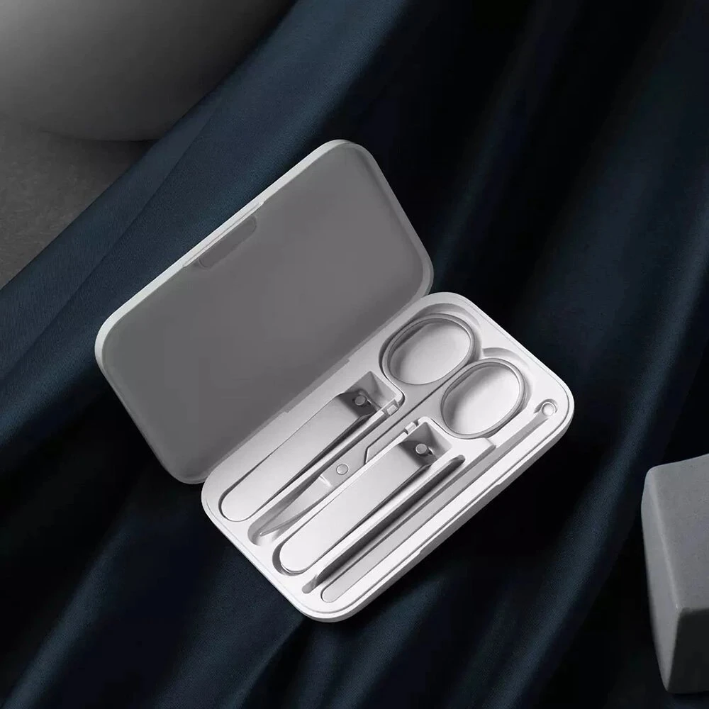 (image for) Xiaomi Mijia Portable Compact 5-Piece Mini Nail Clipper Set Stainless Steel Flat Nail Clipper Nail File Ear Pick Remove Dead Skin Ear Cleaning